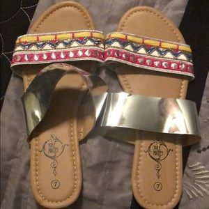 Embroidered sandals brand new never worn